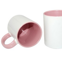 12 Mugs imprimés Cylindriques Bicolores