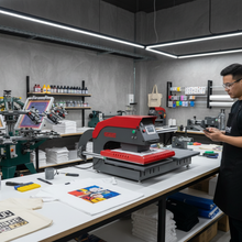 Presse de flocage textile double et pneumatique