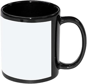Mug Noir, Zone Blanche Imprimable