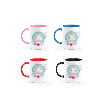 Mugs bicolores, imprimés au design client