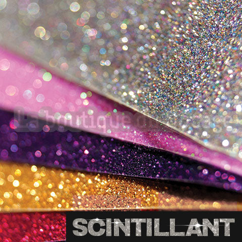 Lot De 9 Films PU Pailletés Multicolores Pour Textile - 30x25 Cm - Bricolage Et Customisation