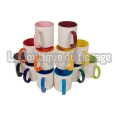 Mug en plastique blanc avec couvercle - PrintFabrik Matériel et Articles  pour la sublimation