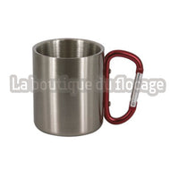 Tasse de suiblimation Inox, avec mousqueton rouge