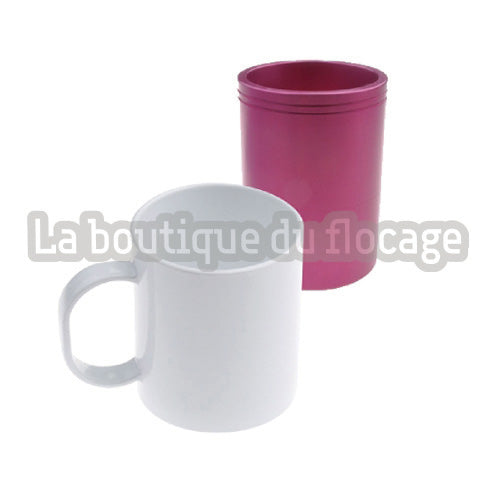 Tasse à café en plastique réutilisable blanc - Badaboum